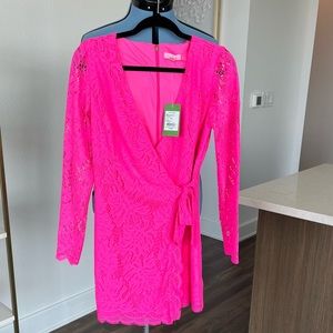 Lilly Pulitzer Hot Pink Lace Romper